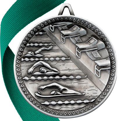 Swimming Antique 60mm Medal