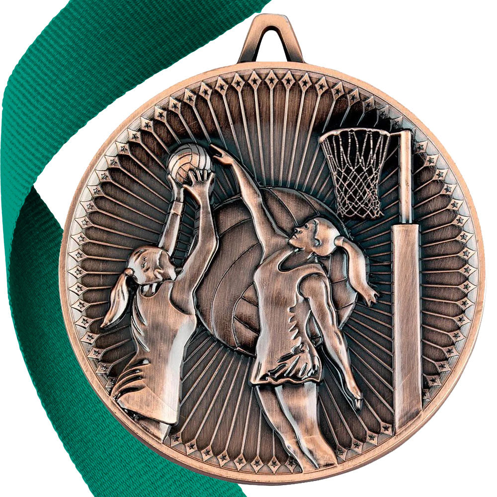 Netball Antique 60mm Medal
