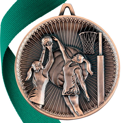 Netball Antique 60mm Medal