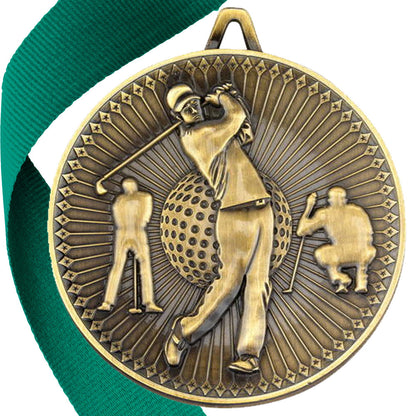 Golf Antique Style 60mm Medal