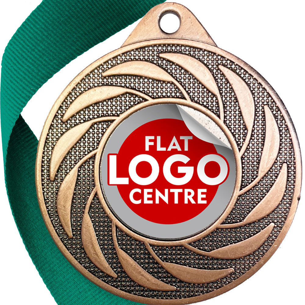 Spinner Design Medal flat centre - MINIMUM ORDER 100
