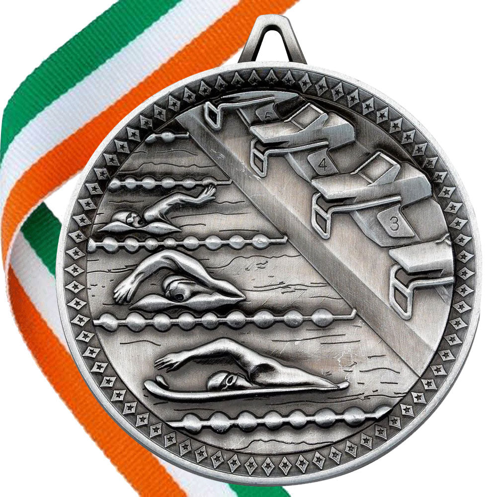 Swimming Antique 60mm Medal