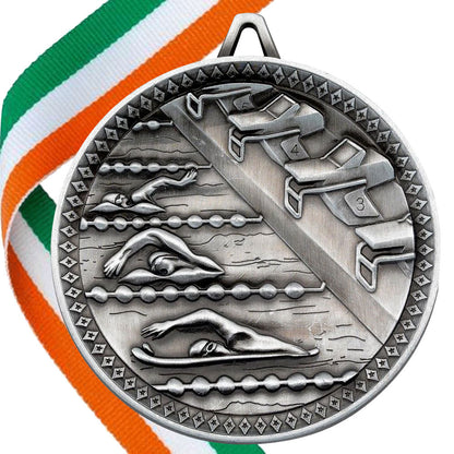 Swimming Antique 60mm Medal