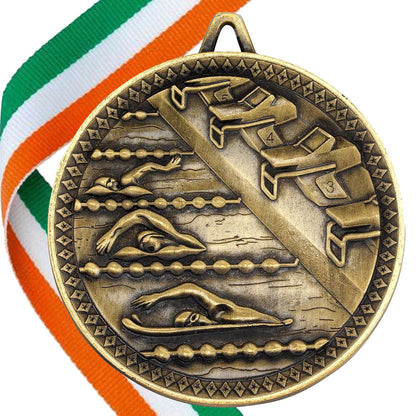 Swimming Antique 60mm Medal