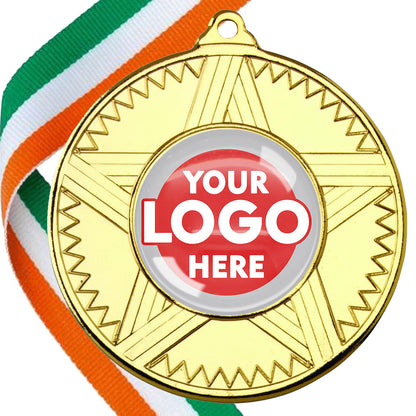 50mm Striped Star Design Medals on Ribbons