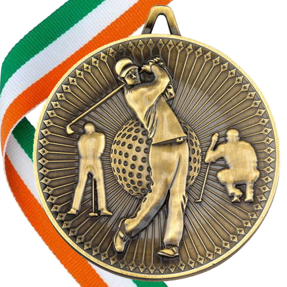 Golf Antique Style 60mm Medal