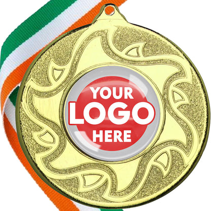 The Glossy Domed 50mm Sunshine Design Medals on Ribbons MINIMUM ORDER 100