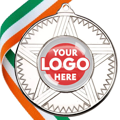 50mm Striped Star Design Medals on Ribbons