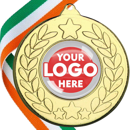 The Glossy 50mm Classic Star Medal on a Ribbon MINIMUM ORDER 100