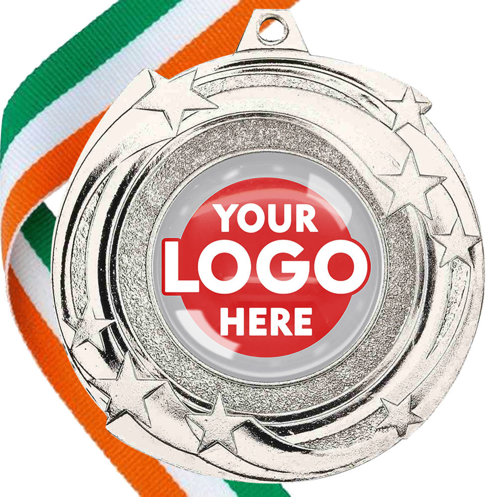 The Glossy Gel 50mm Orbital Medal on a Ribbon