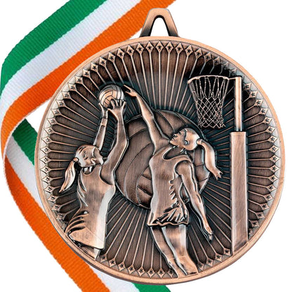 Netball Antique 60mm Medal