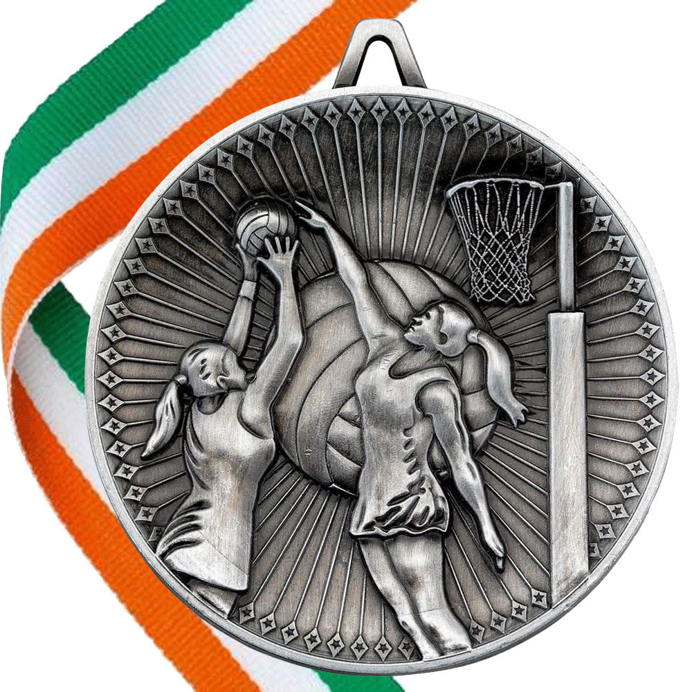 Netball Antique 60mm Medal
