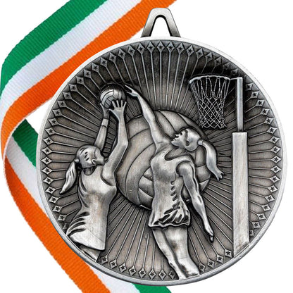 Netball Antique 60mm Medal