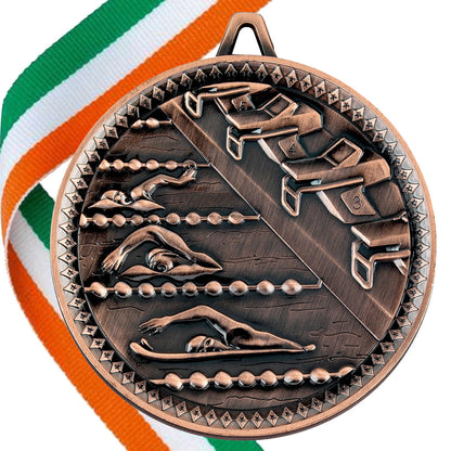 Swimming Antique 60mm Medal