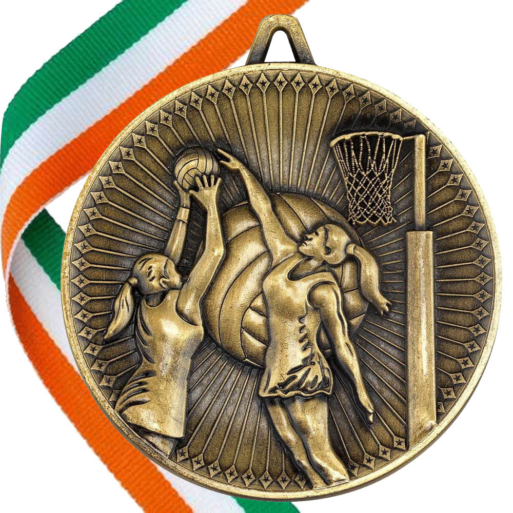 Netball Antique 60mm Medal