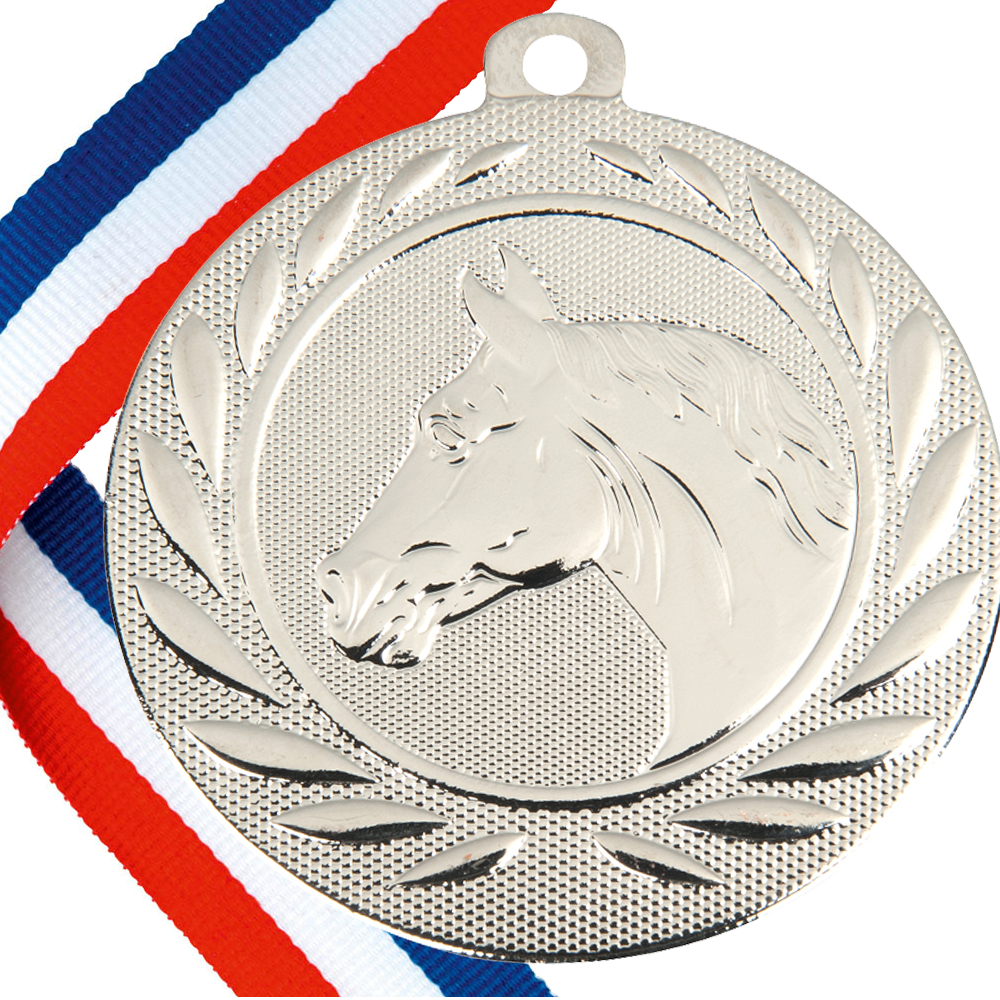 Horse / Equestrian  Embossed Medal with Ribbon