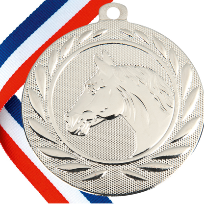Horse / Equestrian  Embossed Medal with Ribbon