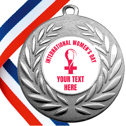 Set of Personalised International Women's Day Wreath Medals On Ribbons