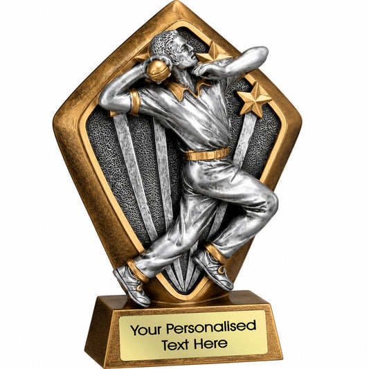Personalised Cricket Bowler Shield Trophy