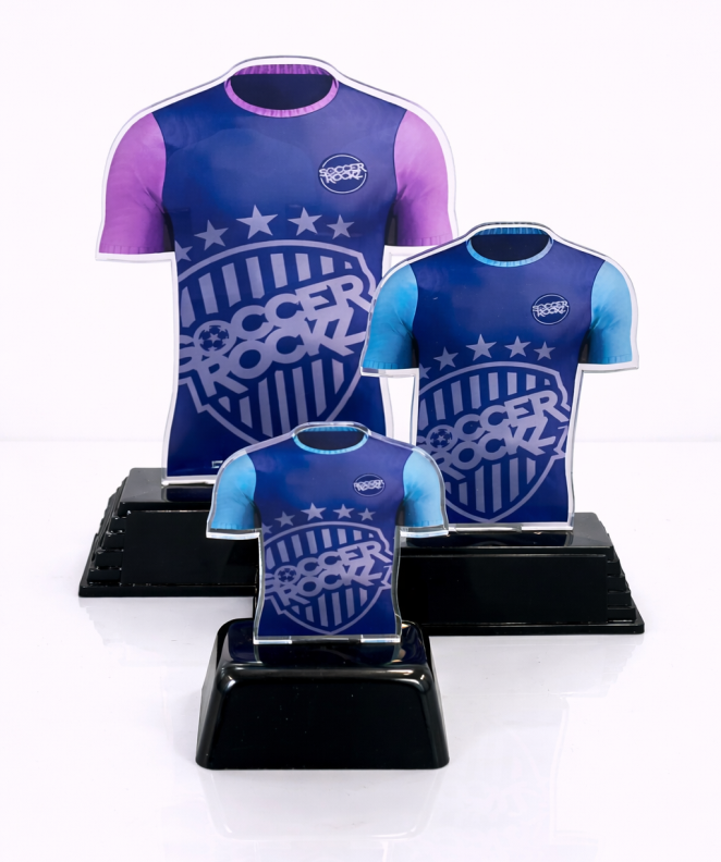 Bespoke Acrylic Shirt BW Trophies