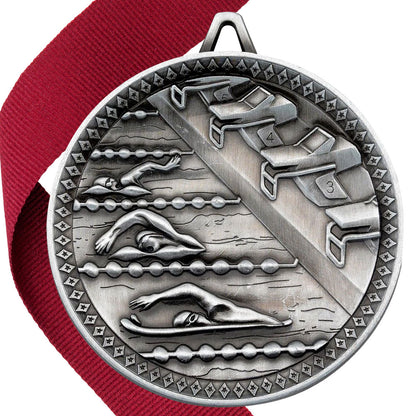 Swimming Antique 60mm Medal