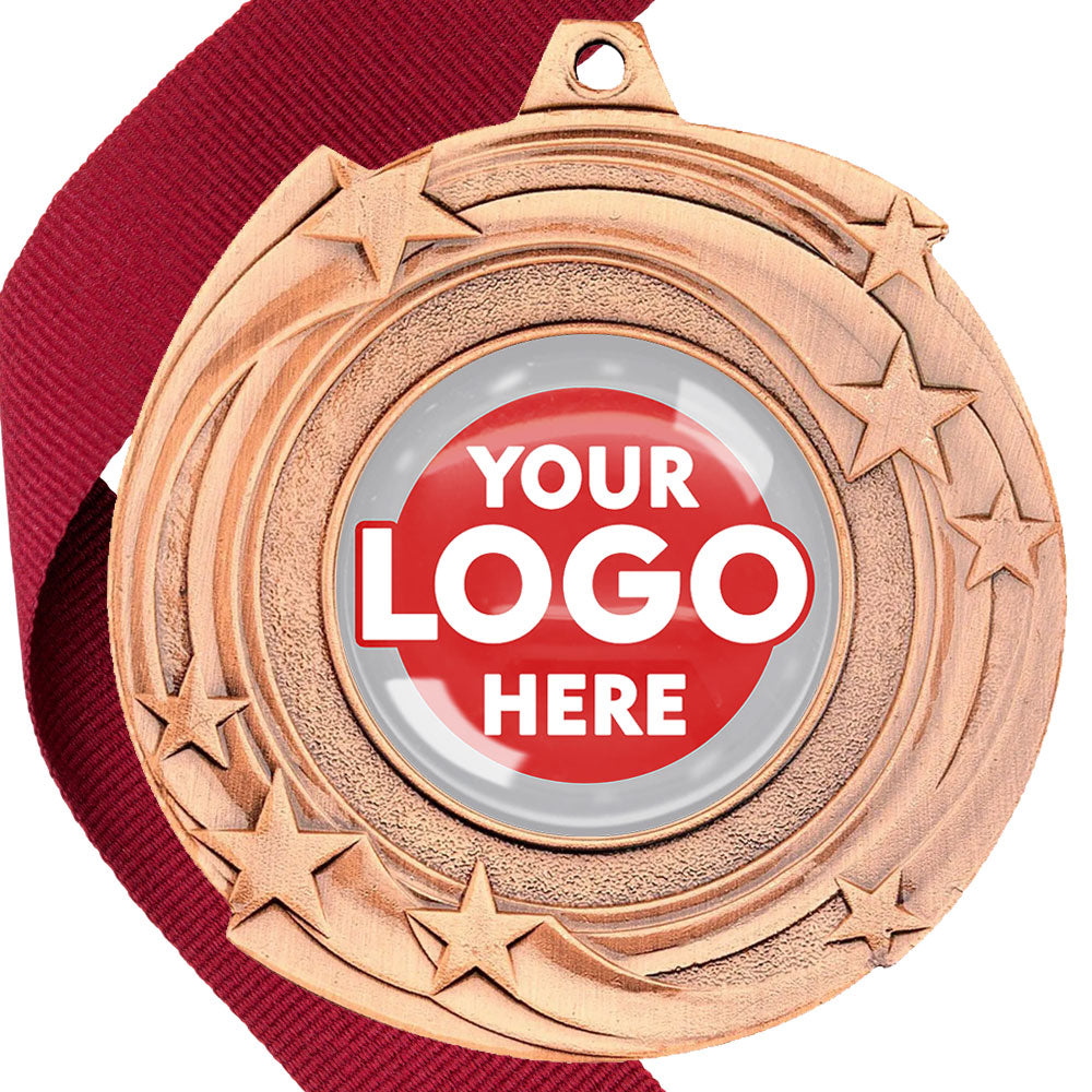 The Glossy Gel 50mm Orbital Medal on a Ribbon