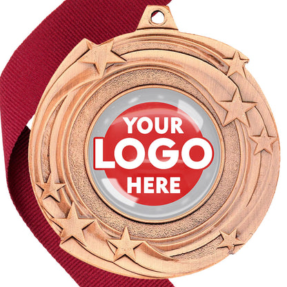 The Glossy Gel 50mm Orbital Medal on a Ribbon