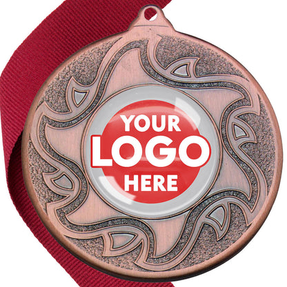 The Glossy Domed 50mm Sunshine Design Medals on Ribbons MINIMUM ORDER 100