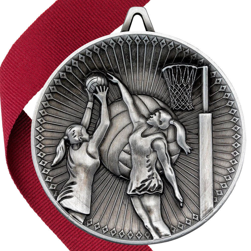 Netball Antique 60mm Medal
