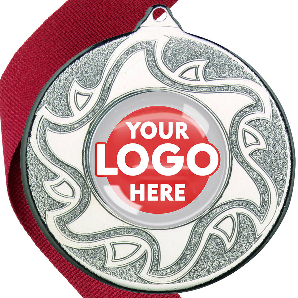 The Glossy Domed 50mm Sunshine Design Medals on Ribbons MINIMUM ORDER 100