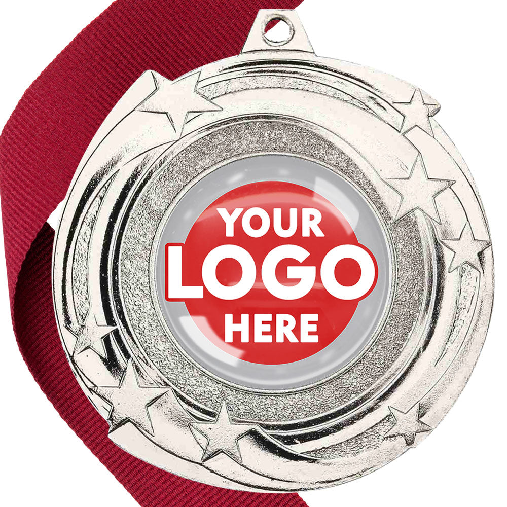 The Glossy Gel 50mm Orbital Medal on a Ribbon