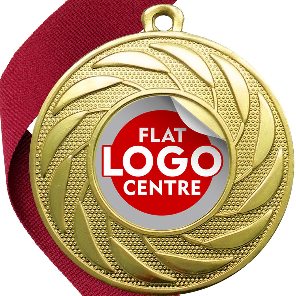 Spinner Design Medal flat centre - MINIMUM ORDER 100