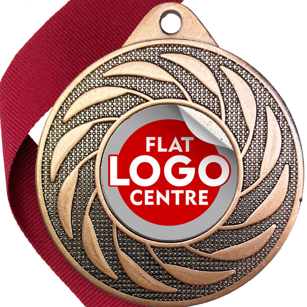 Spinner Design Medal flat centre - MINIMUM ORDER 100