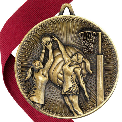 Netball Antique 60mm Medal