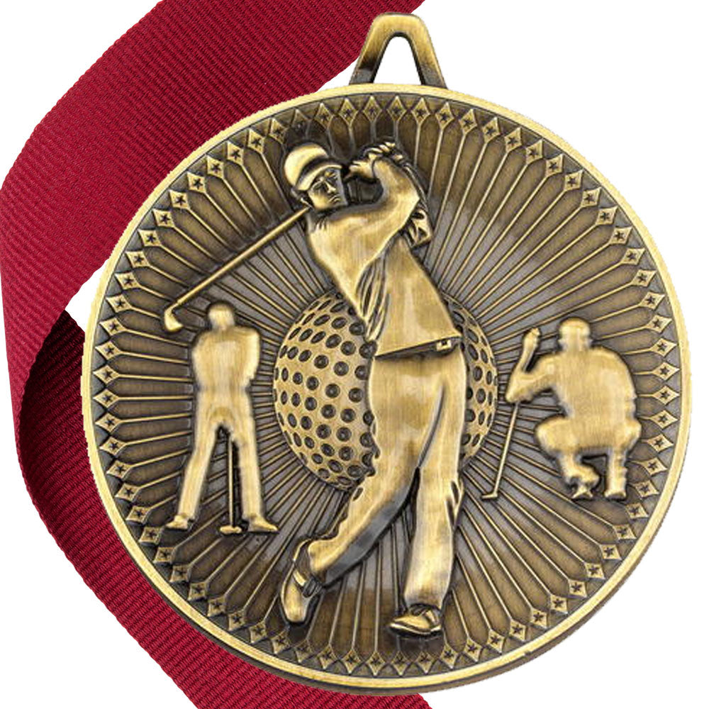 Golf Antique Style 60mm Medal