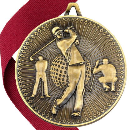 Golf Antique Style 60mm Medal
