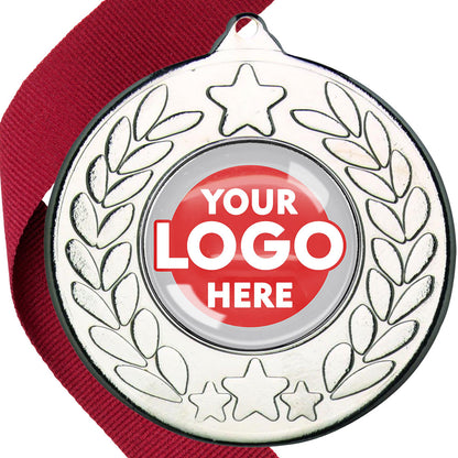 The Glossy 50mm Classic Star Medal on a Ribbon MINIMUM ORDER 100