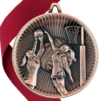 Netball Antique 60mm Medal