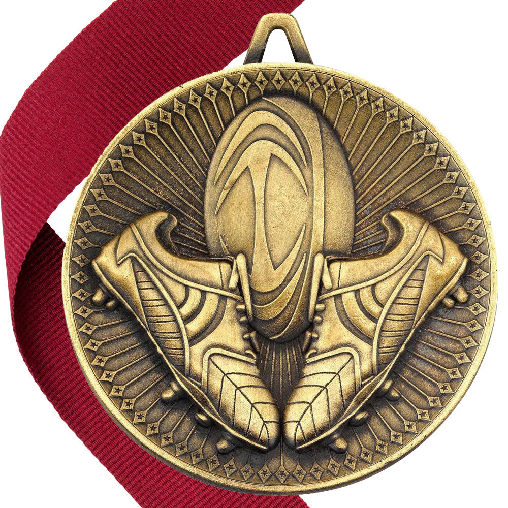 Rugby Antique Style 60mm Medal BW Trophies