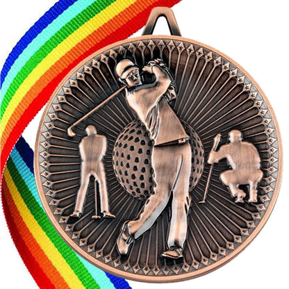 Golf Antique Style 60mm Medal