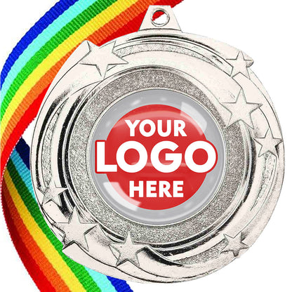 The Glossy Gel 50mm Orbital Medal on a Ribbon