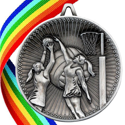 Netball Antique 60mm Medal