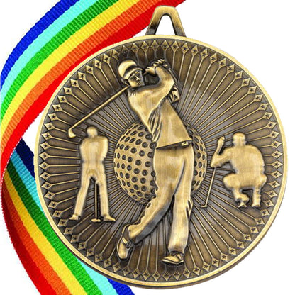 Golf Antique Style 60mm Medal