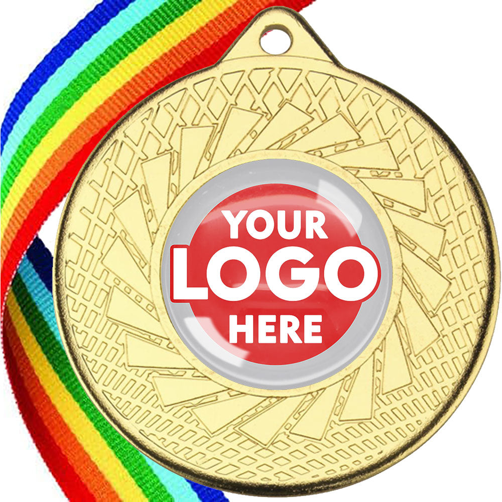 50mm Blade Design Wreath Medals on Ribbons