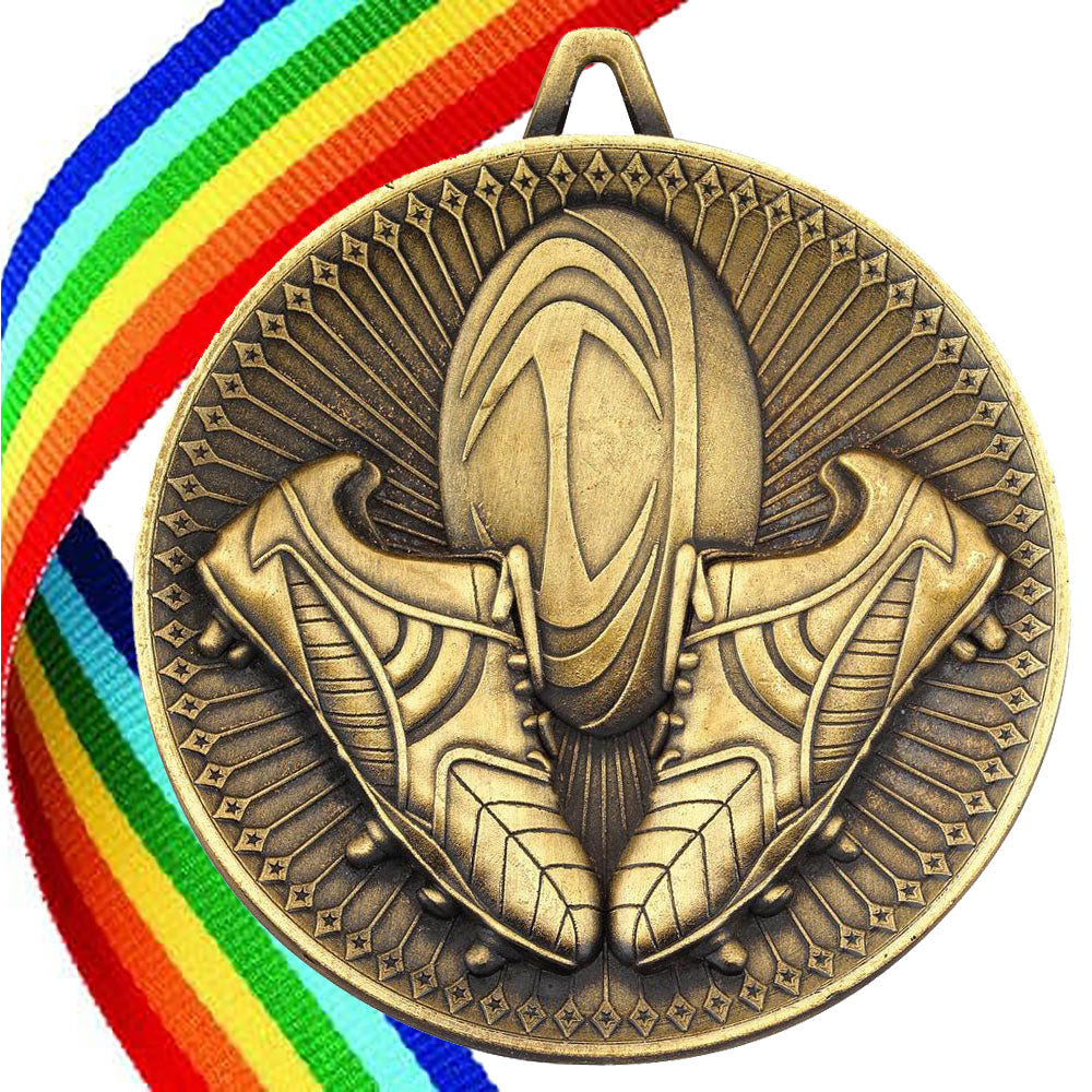 Rugby Antique Style 60mm Medal BW Trophies