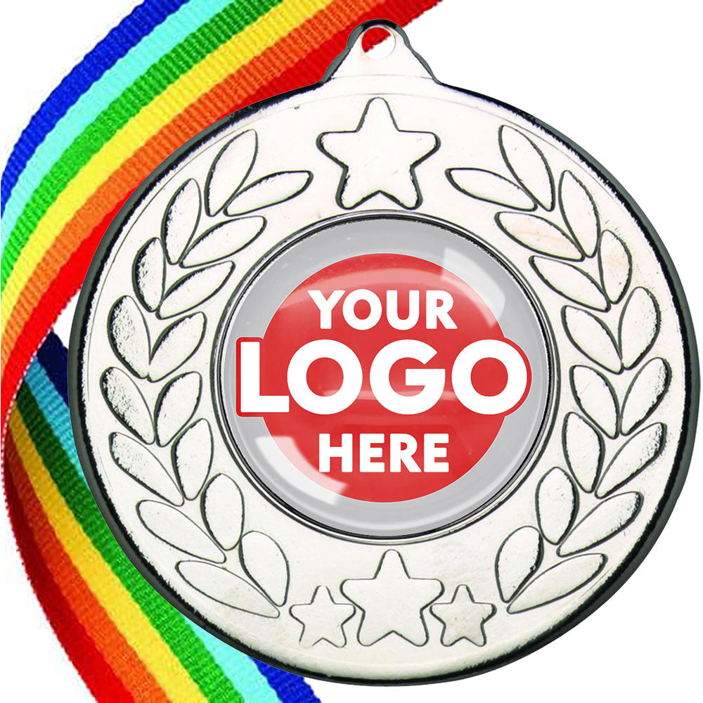 The Glossy 50mm Classic Star Medal on a Ribbon MINIMUM ORDER 100