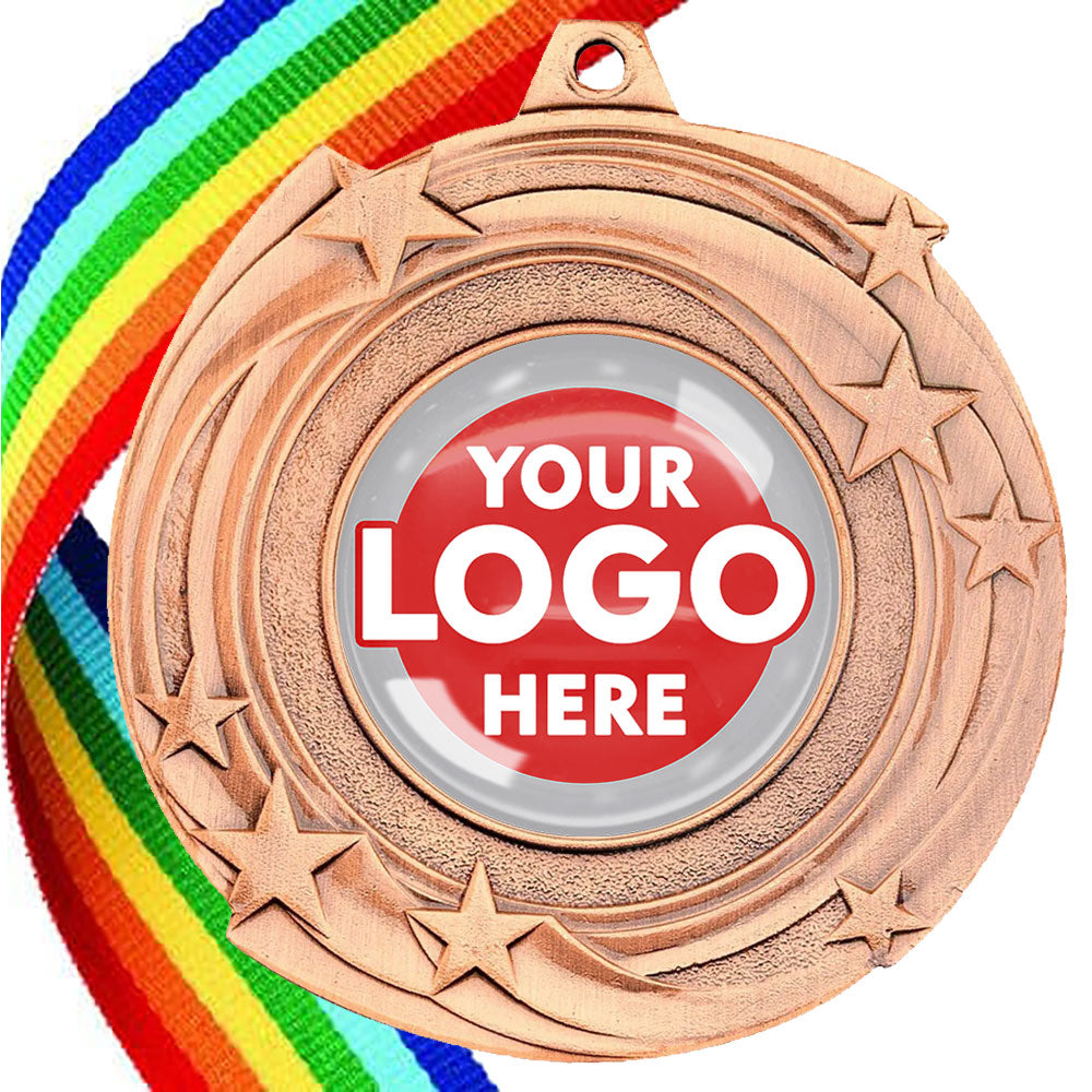 The Glossy Gel 50mm Orbital Medal on a Ribbon