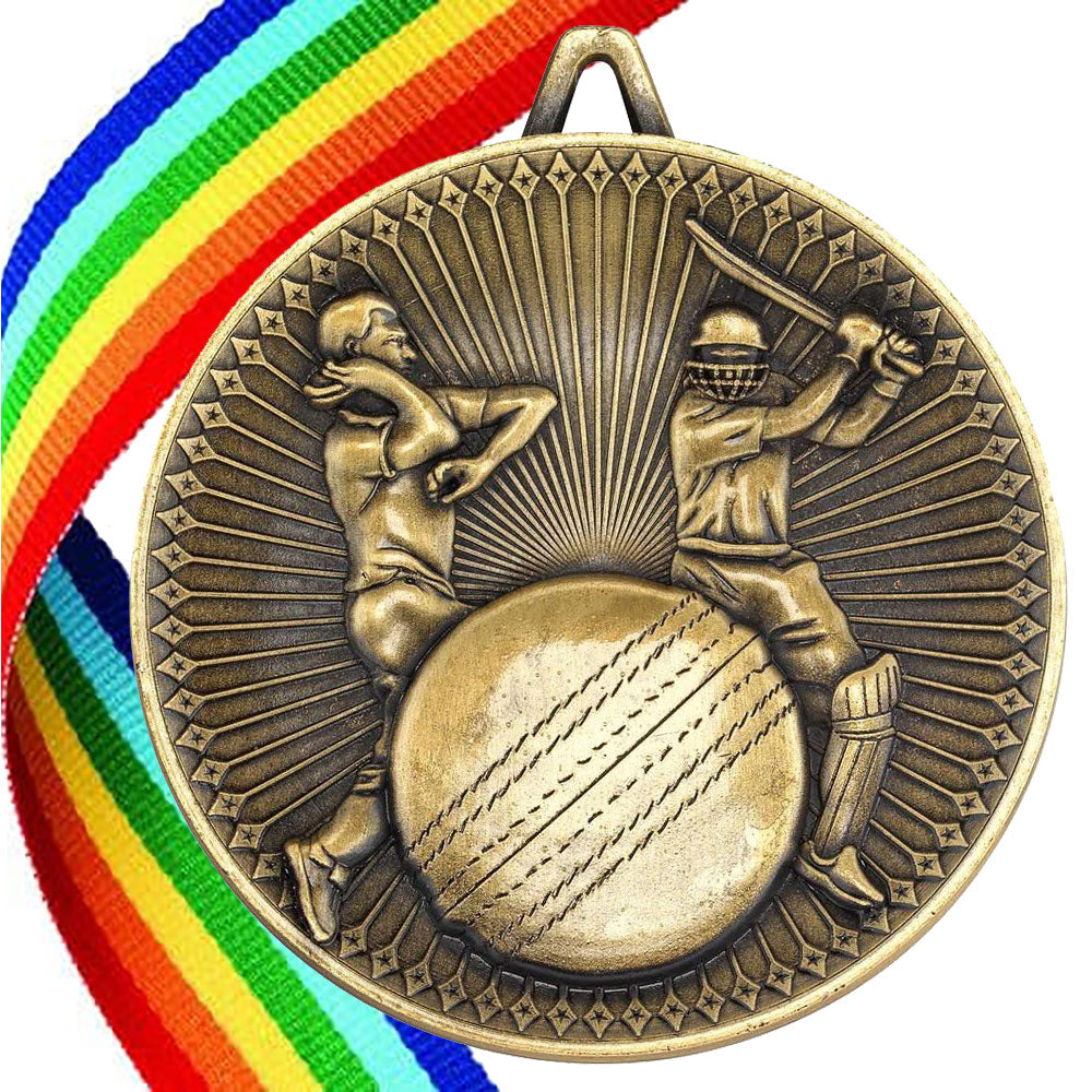 Cricket Antique 60mm Medal BW Trophies