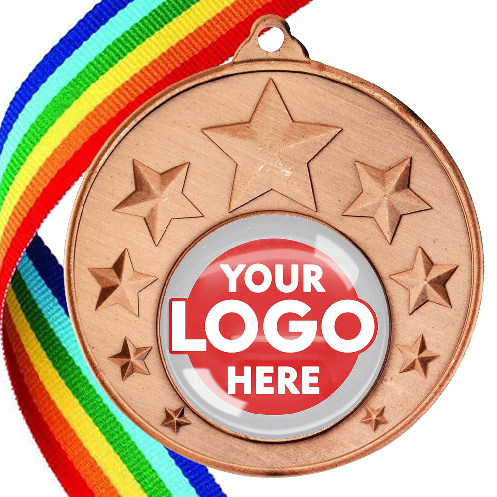 50mm Multi Star Medal on a Ribbon