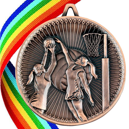 Netball Antique 60mm Medal